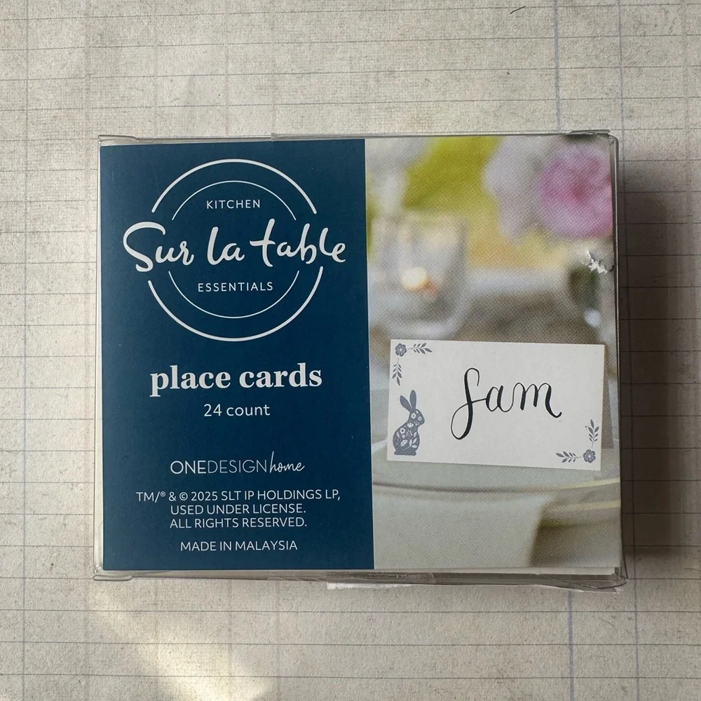 Sur La Table Blue & White Easter Bunny Place Cards